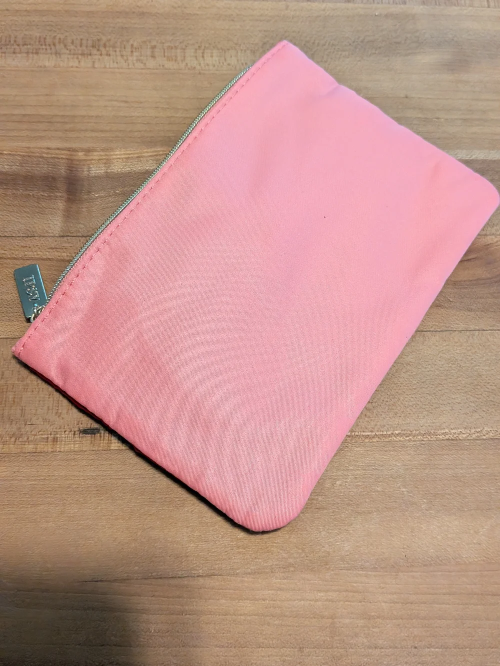 Ipsy Pink and Red Bow Satin Clutch Pouch -